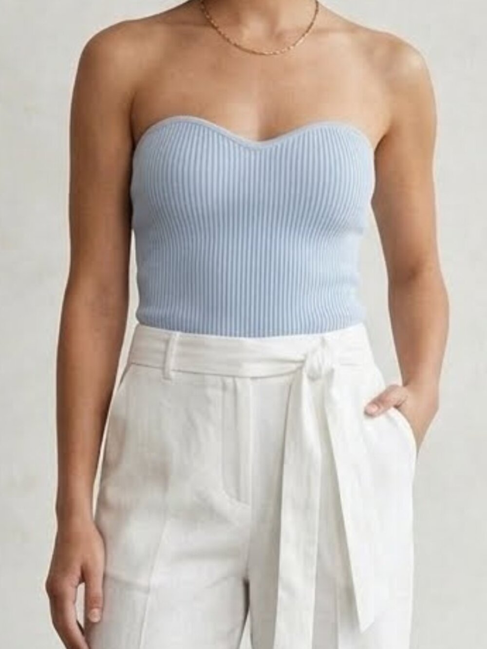 Aritzia Babaton Sculpt Knit Sweetheart Tube Top Bustier Size Small